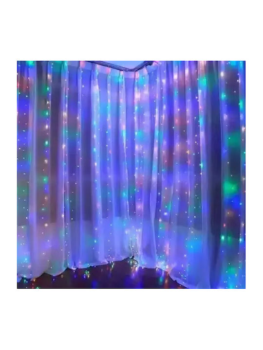 100 LED-Lichter 3m x 100cm Mehrfarbig in Zeichenfolge