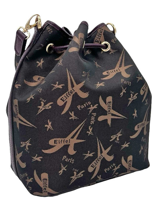 Leather Women's Brown Drawstring Bag