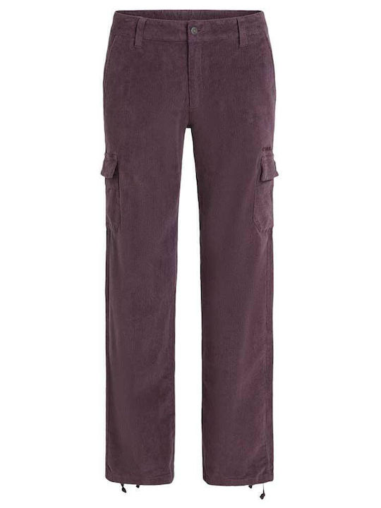 Damen Stoff Cargo Hose Lila