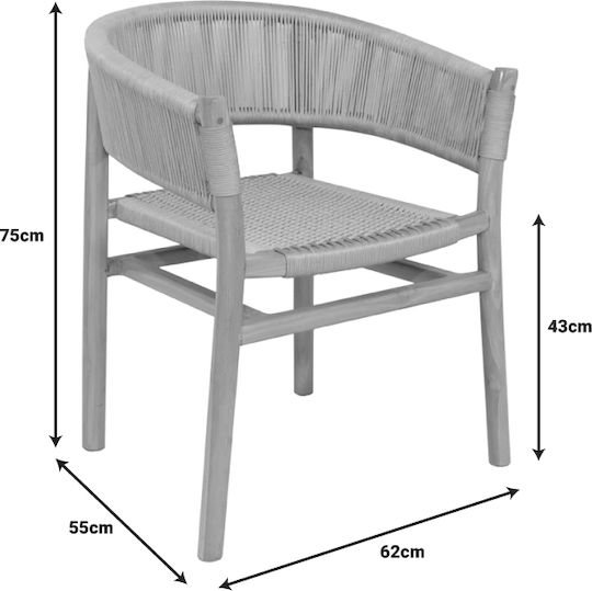 Kajone Armchair Natural Shade and Cream 62x55x75cm