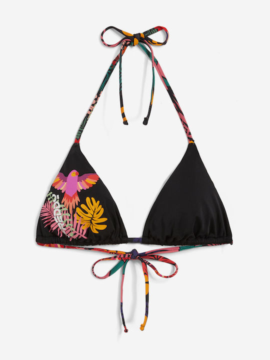 Bikini Triunghi Floral Black