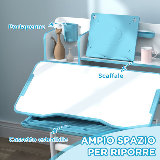 Παιδικό Γραφείο από Μελαμίνη Μπλε 80x55x92.5-107.5cm