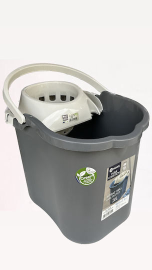 Viomes Mop Bucket with Squeezer Plastic Νο.300 Capacity 16lt Gray