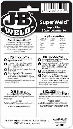 J-B WELD Plastic Glue Transparent 420gr 33102