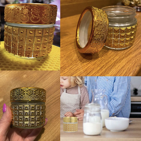 Pufo Ellegance Glass Jar Sugar Coffee Tea Spices Gold