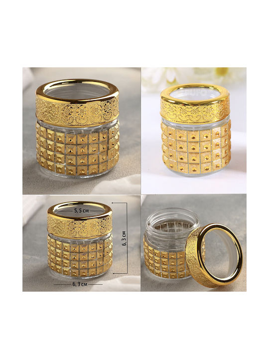 Pufo Ellegance Glass Jar Sugar Coffee Tea Spices Gold