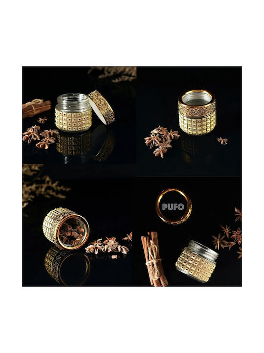 Pufo Ellegance Glass Jar Sugar Coffee Tea Spices Gold