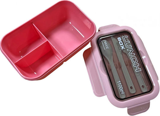 TnS Cutie De Prânz Din Plastic Roz Cu Compartimente 1.1lt