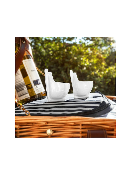 Gadget Master Set de pahare Pahar pentru shot / Cocteiluri din Ceramică în Culoarea Alb 2buc
