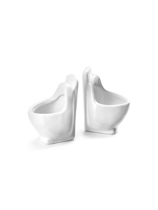 Gadget Master Set de pahare Pahar pentru shot / Cocteiluri din Ceramică în Culoarea Alb 2buc