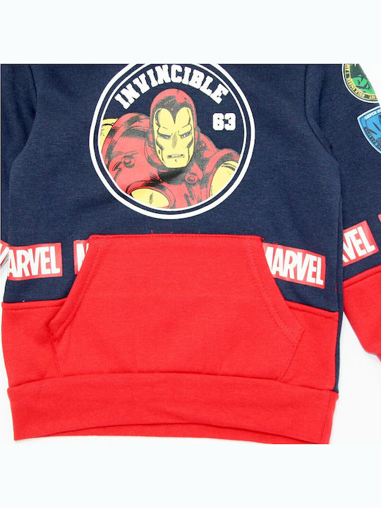 Kinder-Sweatshirt mit Kapuze und Taschen Navy, Dark Blue