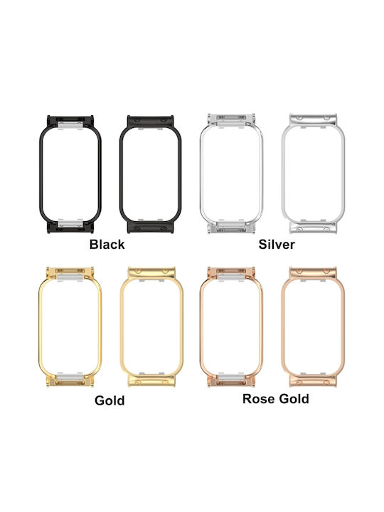 Metal Case in Black color for Xiaomi Smart Band 8 Active, Redmi Band 2