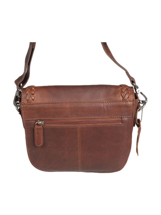 Leder Damentasche Schultertasche Tabac Braun