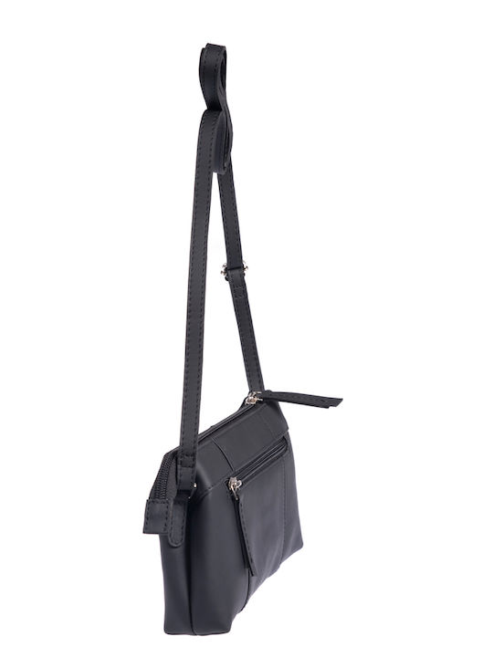 Leder Damentasche Schultertasche Schwarz