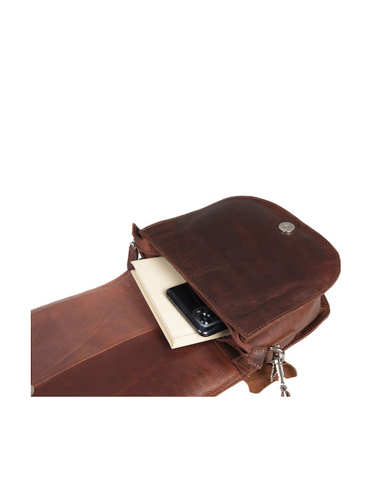Leder Damentasche Schultertasche Tabac Braun