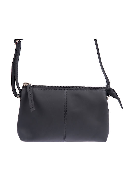 Leder Damentasche Schultertasche Schwarz