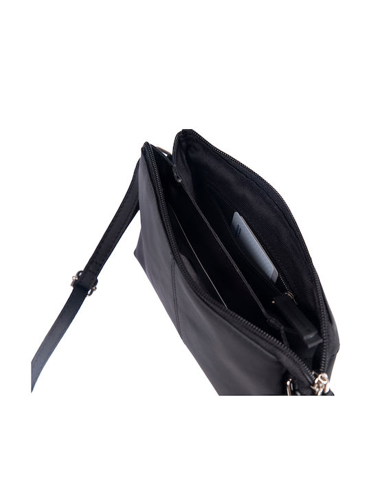 Leder Damentasche Schultertasche Schwarz