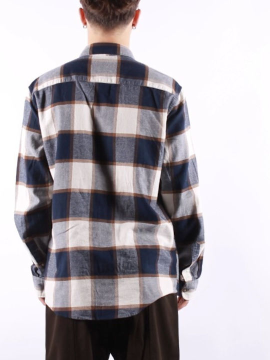 Long-sleeved Flannel Shirt Checked Sky Captain