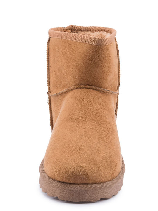 Women's Ankle Boots with Fur Brown