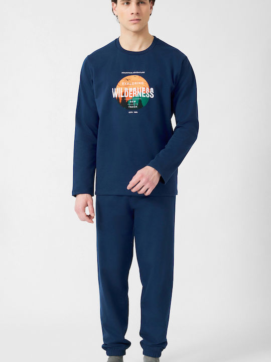 Minerva Men's Winter Cotton Pajamas Set Marine