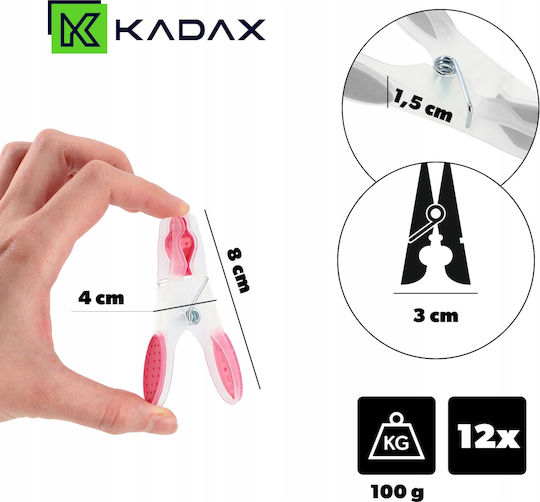 Kadax Щипки за дрехи от Пластмаса 12бр Многоцветен
