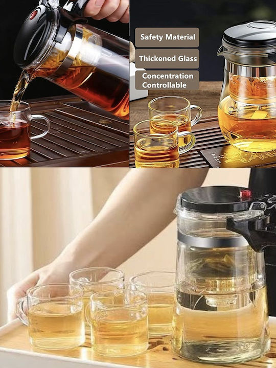 Glass Brown Teapot with Filter 950ml