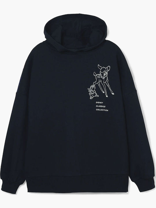 Bambi Long Women's Sweatshirt Hooded Black