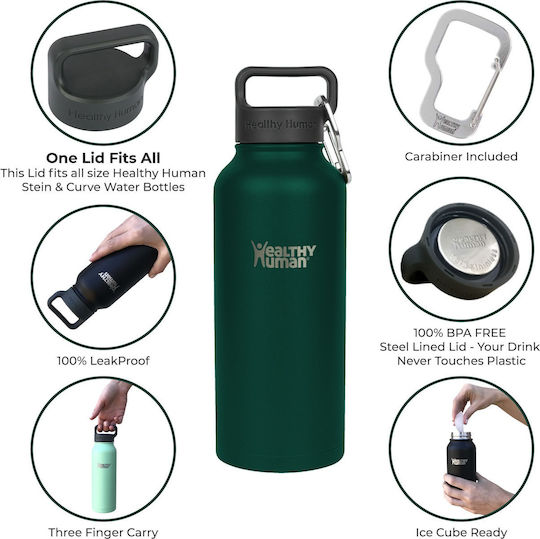 Healthy Human Stein Stainless Steel Thermos Bottle 621ml Green