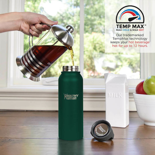 Healthy Human Stein Stainless Steel Thermos Bottle 621ml Green