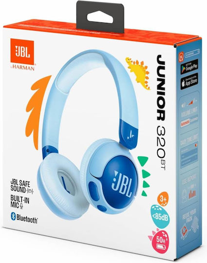 JBL JR320BT Wireless / Wired On Ear Headphones with 50 hours of Operation and Quick Charge Blue