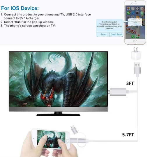 ATC Regular USB to Type-C / micro USB / Lightning 1m Cable (06.005.0100)