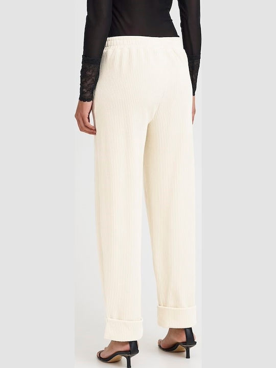 Women's Fabric Trousers Almond Milk