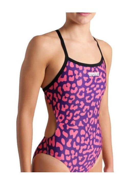 Αθλητικό Ολόσωμο Μαγιό Animal Print Φούξια