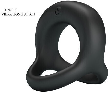 Pretty Love Vibrant Penis Ring Δονούμενο Δαχτυλίδι Πέους Σιλικόνης Μαύρο BI-210322