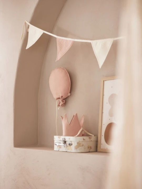 Jollein Kinder Wanddekoration Ballon Rosa aus Stoff Ballon 25εκ.