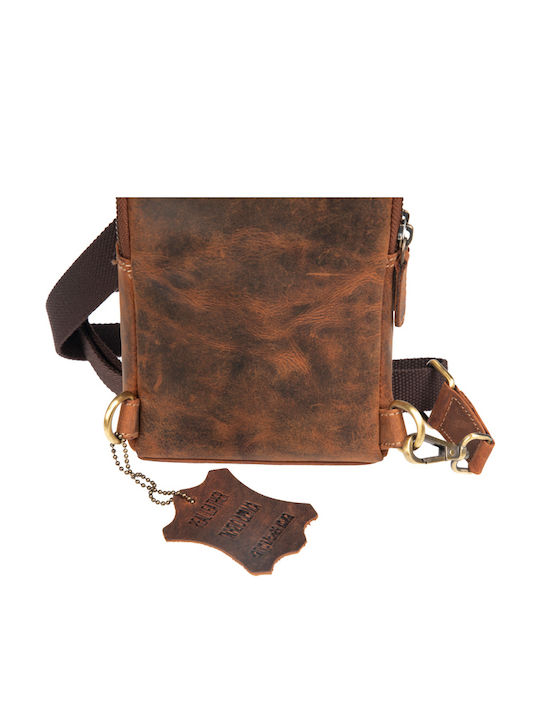 Leder Herrentasche Schulter / Crossbody Braun