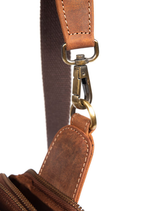 Leder Herrentasche Schulter / Crossbody Braun
