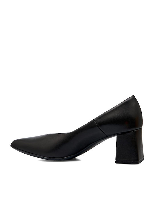 Leder Pumps Schwarz