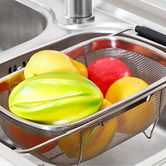 Pufo Stainless Steel Expandable Strainer Sink 36 X 24 Cm