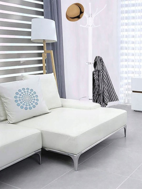 Metallic Coat Rack White 37x37x176cm