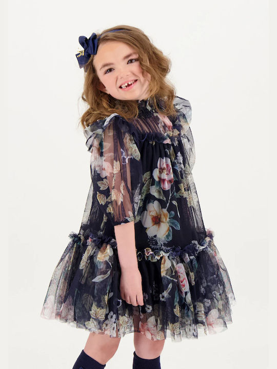 Rochie pentru Copii Din tul Floral navy