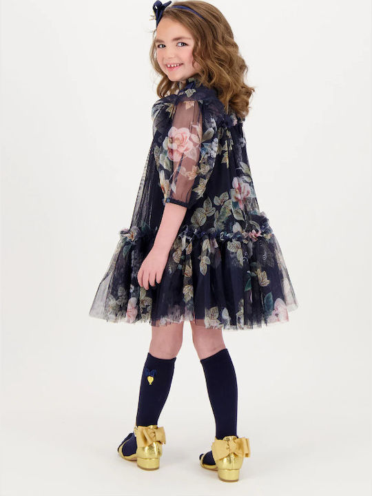 Rochie pentru Copii Din tul Floral navy