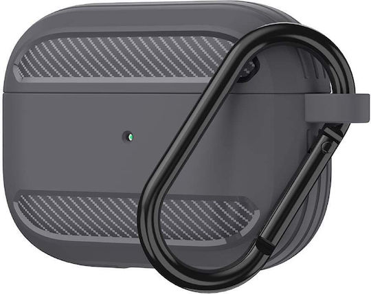 Techsuit Carbon Θήκη Σιλικόνης σε Γκρι χρώμα για Apple AirPods 3