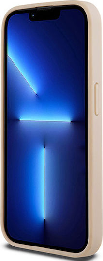 Dkny Pu Leder Wiederholungsmuster Tonale Streifen Hülle Iphone 15 Pro Pink