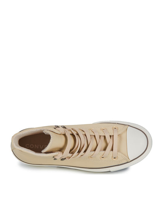 Adidași Flatforms Tip Botine Bej Pentru Femei
