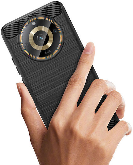 Hurtel Flexible Carbon Back Cover Silicon Negru (Realme 11)