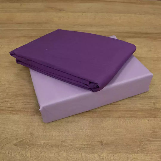 Lino Home Bettwäsche-Set Überdoppel 240x260cm. Doble Lilac-Mauve 4Stück