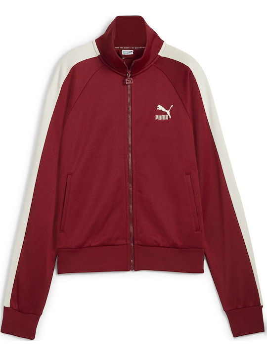 T7 Track Damen Sweatshirtjacke Kapuzen Rot