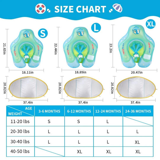 bebeLOGIC Swimtrainer de copii cu parasolar Verde
