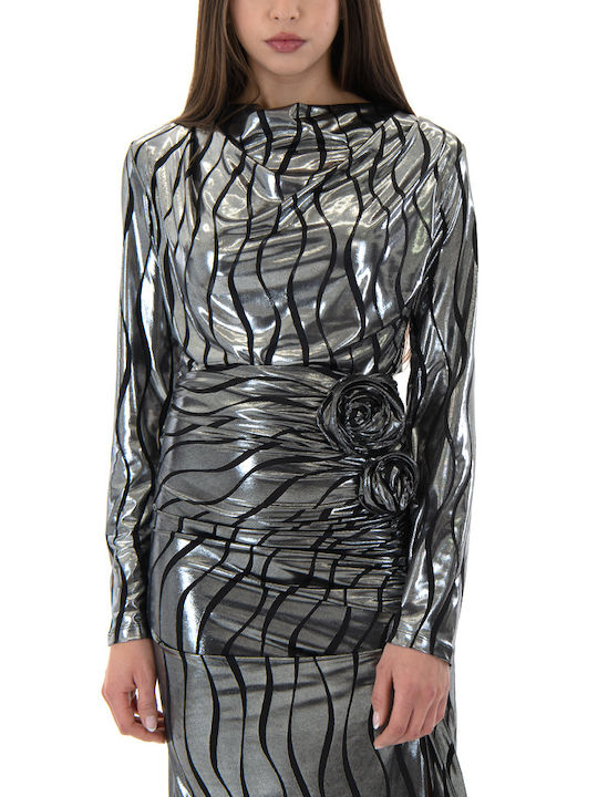Zoya Blouse Silver-black